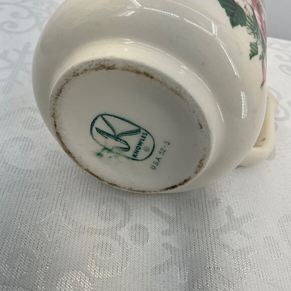Vintage Knowles 82-3 Floral Ceramic Pitcher 5" Tall - Picture 4 of 5